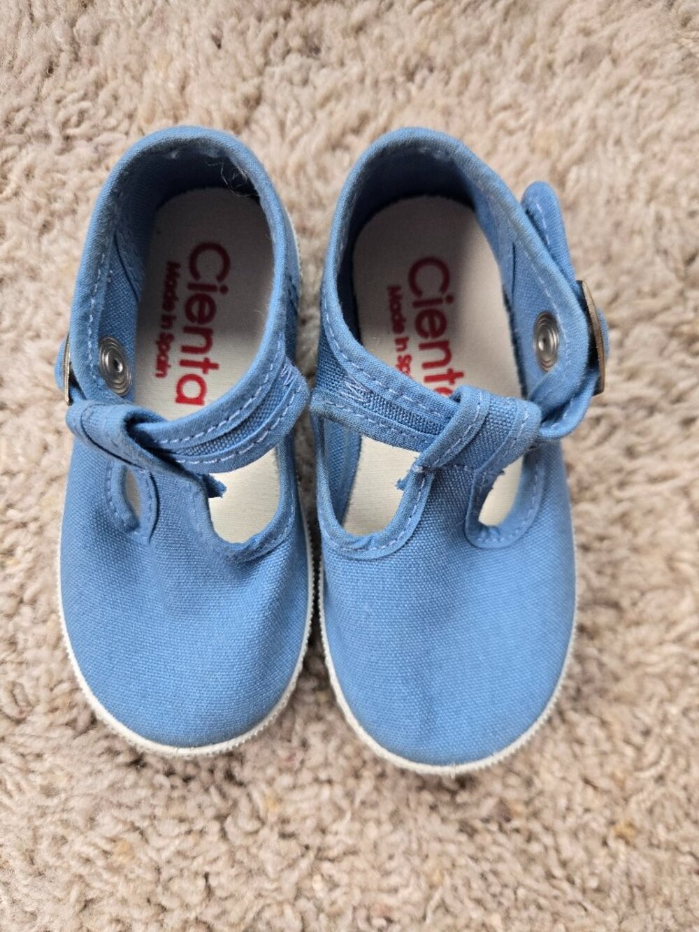 Cienta Kids Blue Canvas T-Strap Mary Jane Shoes - EU 21 / US Little Kids/Toddler